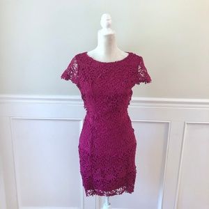 Lulu's Fuchsia Lace Mini Dress